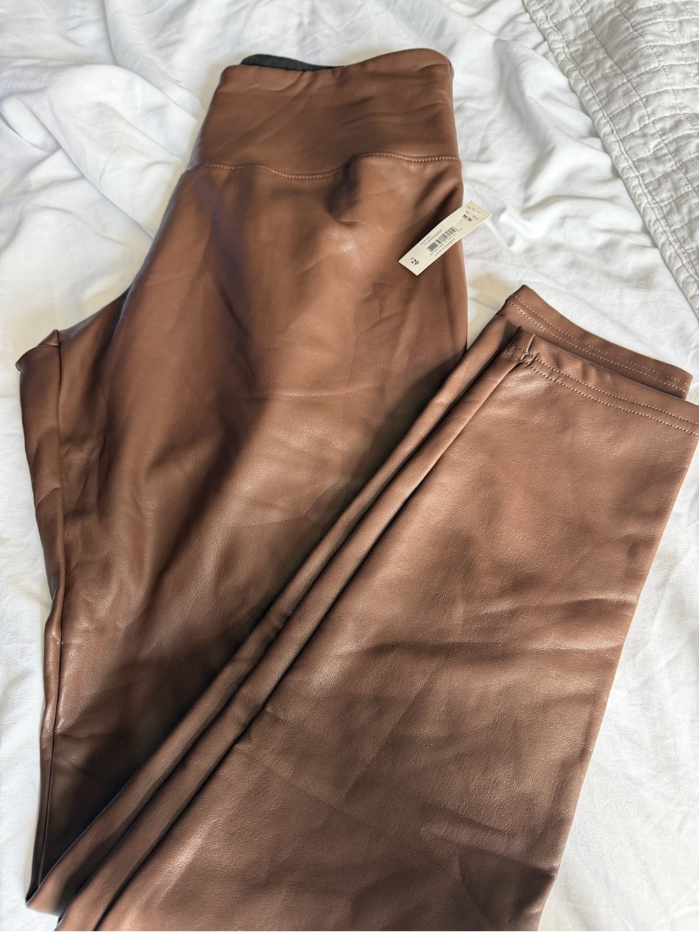 Brown Faux Leather Leggings - NWT